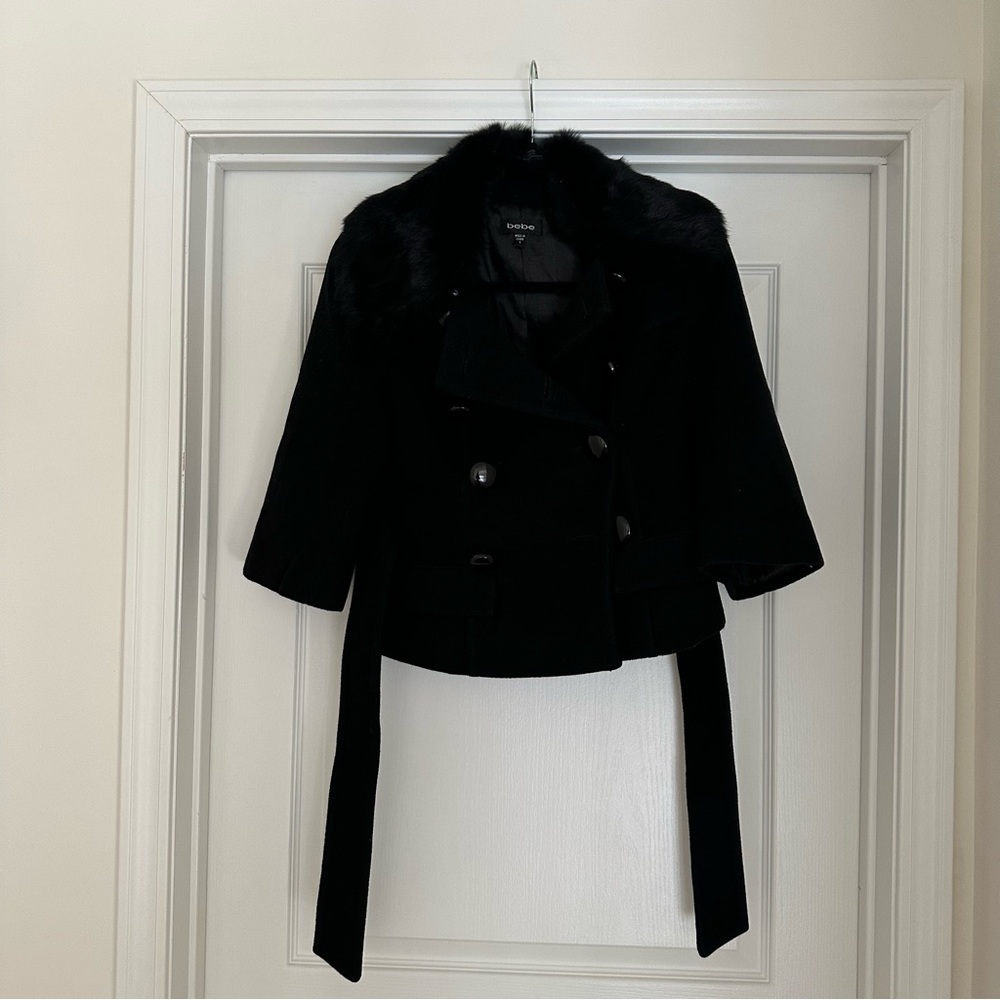 Bebe Black Coats Size:4.